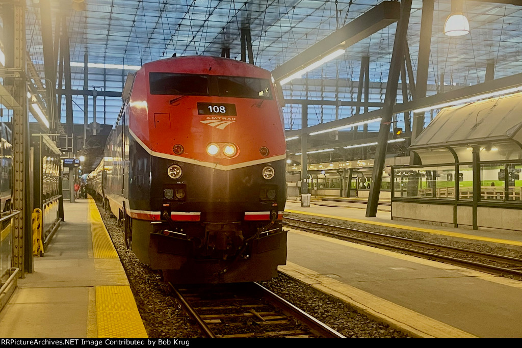 Amtrak's Maple Leaf arrives at Toronto Union Station